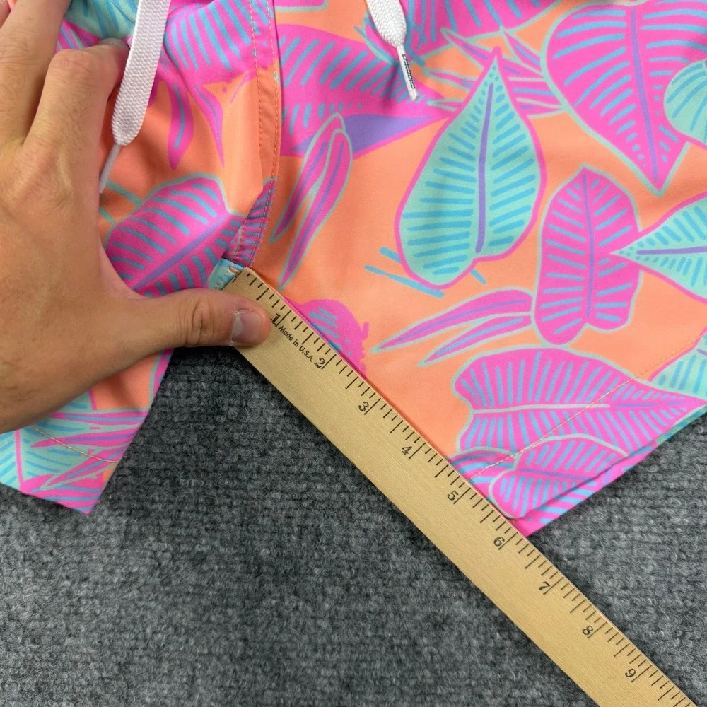 Chubbies Swim Trunks Mens XXL Orange Tropical Leaf 5.5 Inseam Board Summer